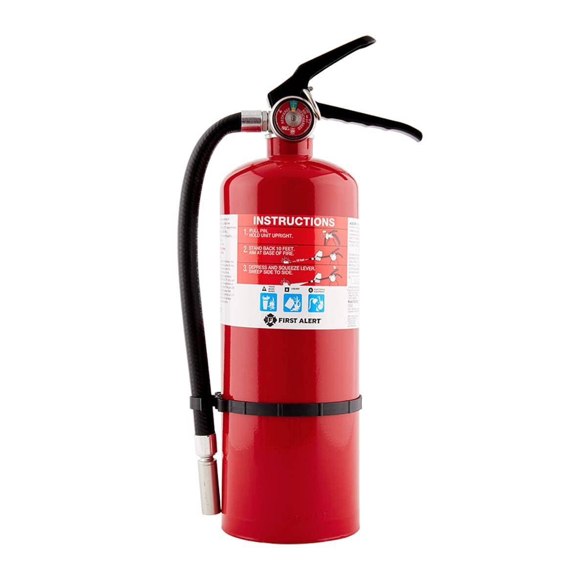 First Alert FE2A10GR best Fire Extinguisher for the home for fighting liquid electric and combustible fire.