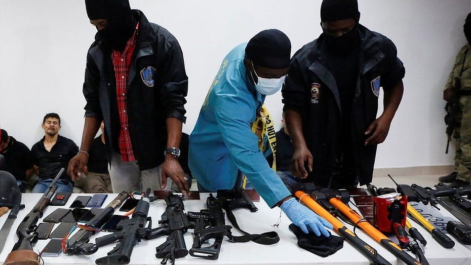 Haiti Assassins weapons on display