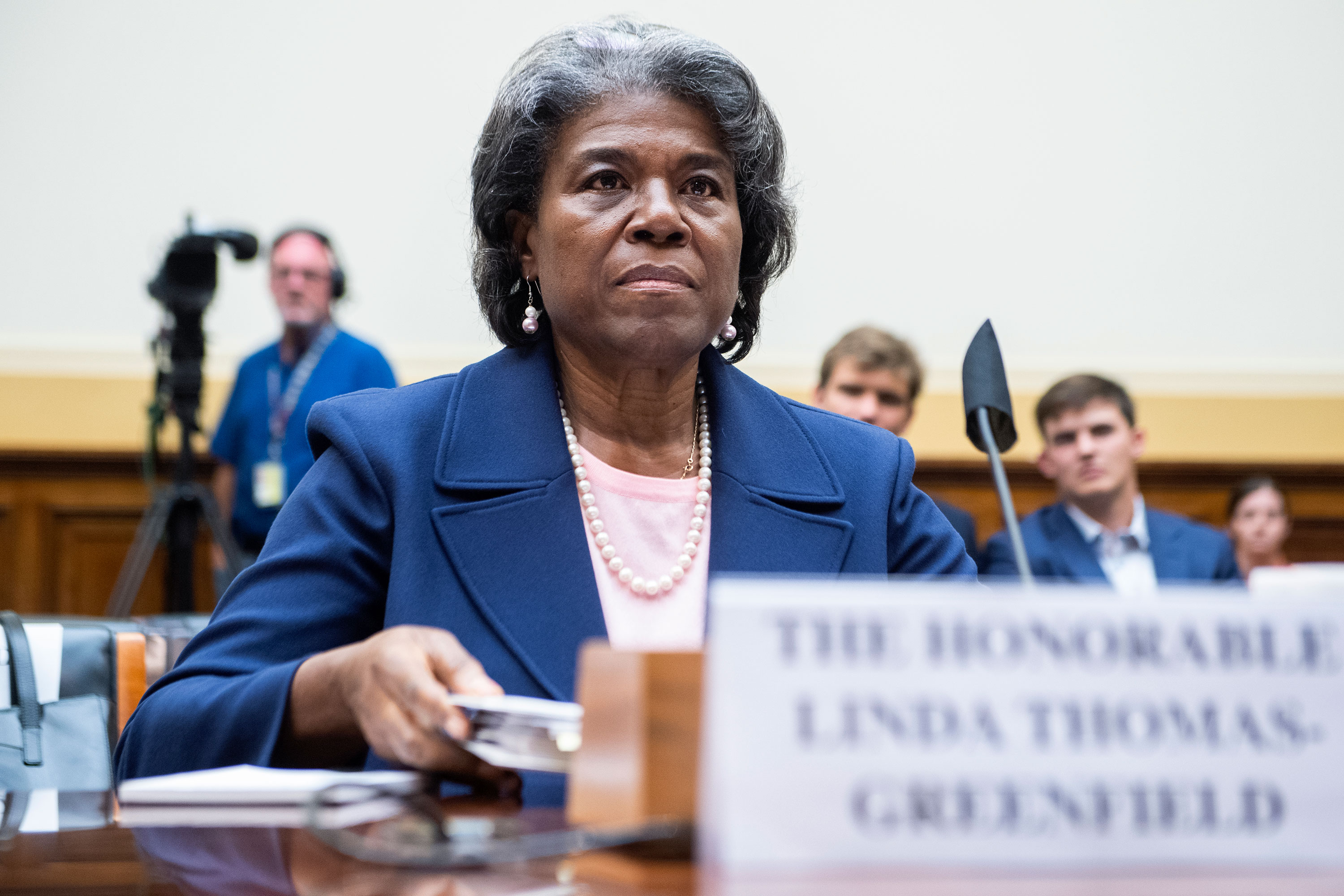 United States Ambassador to the United Nations Linda Thomas-Greenfield testifies during a House Foreign Affairs Committee hearing on June 16.