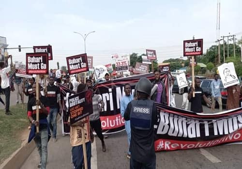 BREAKING: Buhari-Must-Go Protest Rocks Abuja On 61st Independence Day